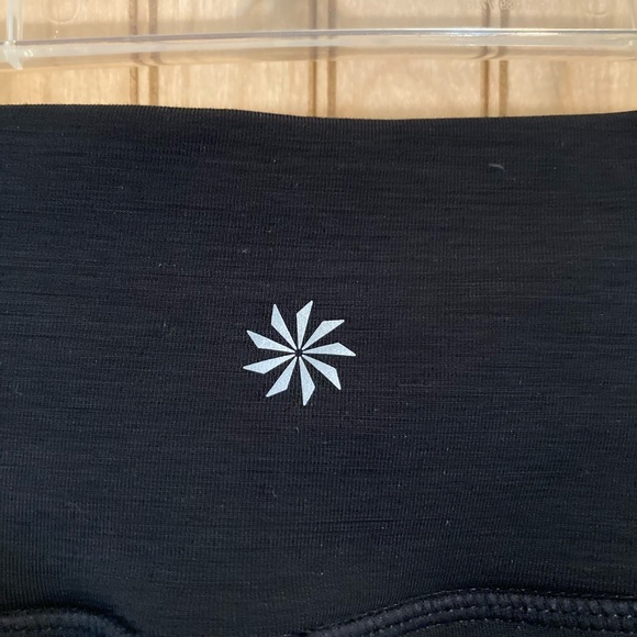 Athleta Urban Cozy Faux Leather Panel Fleece Lined Leggings size SP - Picture 14 of 14